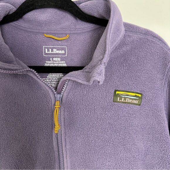 L.L. Bean Full Zip Fleece Jacket Womens Size Large Purple Warm Fall Outdoor - Picture 3 of 4